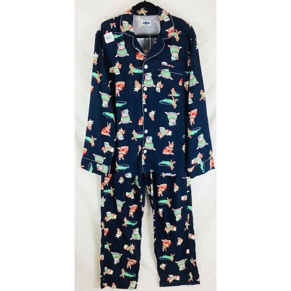 Old Navy Sleepwear Large Blue Christmas New - Picture 1 of 10